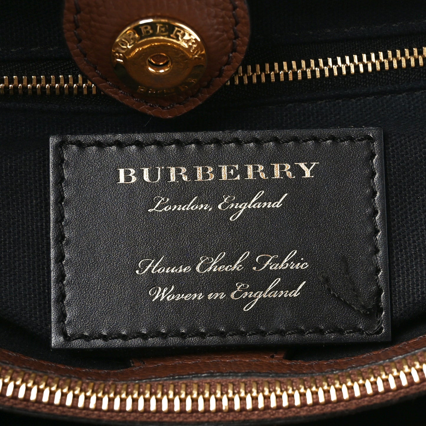 Derby Calfskin House Check Medium Banner Tote Brown