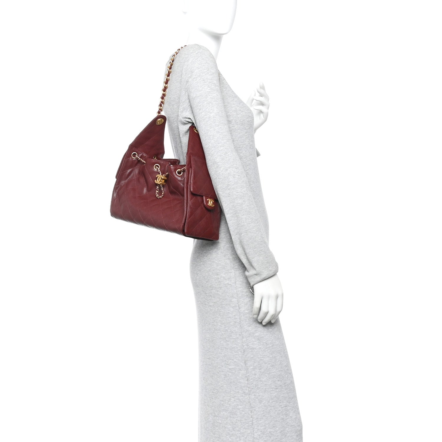 Chanel Caviar Quilted Small Chanel 25 Handbag Burgundy 2 of 13