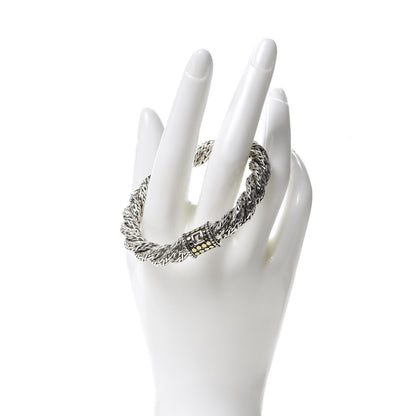 John Hardy Sterling Silver Bonded 18K Yellow Gold 8mm Twisted Chain Dot Bracelet 2 of 4