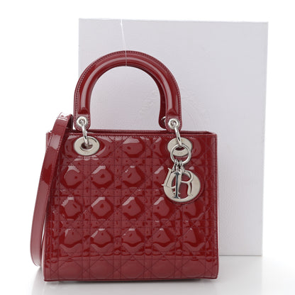 Christian Dior Patent Cannage Medium Lady Dior Burgundy Red 12 of 12