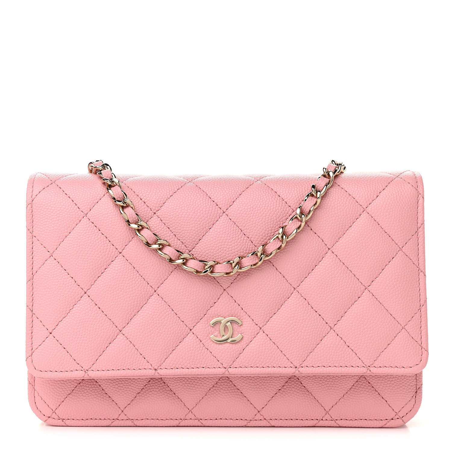 Chanel Caviar Quilted Wallet on Chain WOC Light Pink 1 of 12
