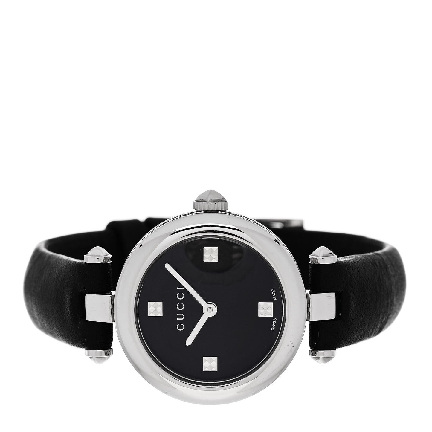Stainless Steel Calfskin 27mm Diamantissima Quartz Watch Black