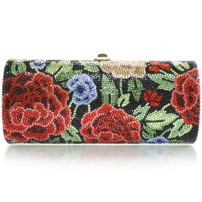 Judith Leiber Swarovski Crystal Floral Minaudiere Evening Bag 1 of 7