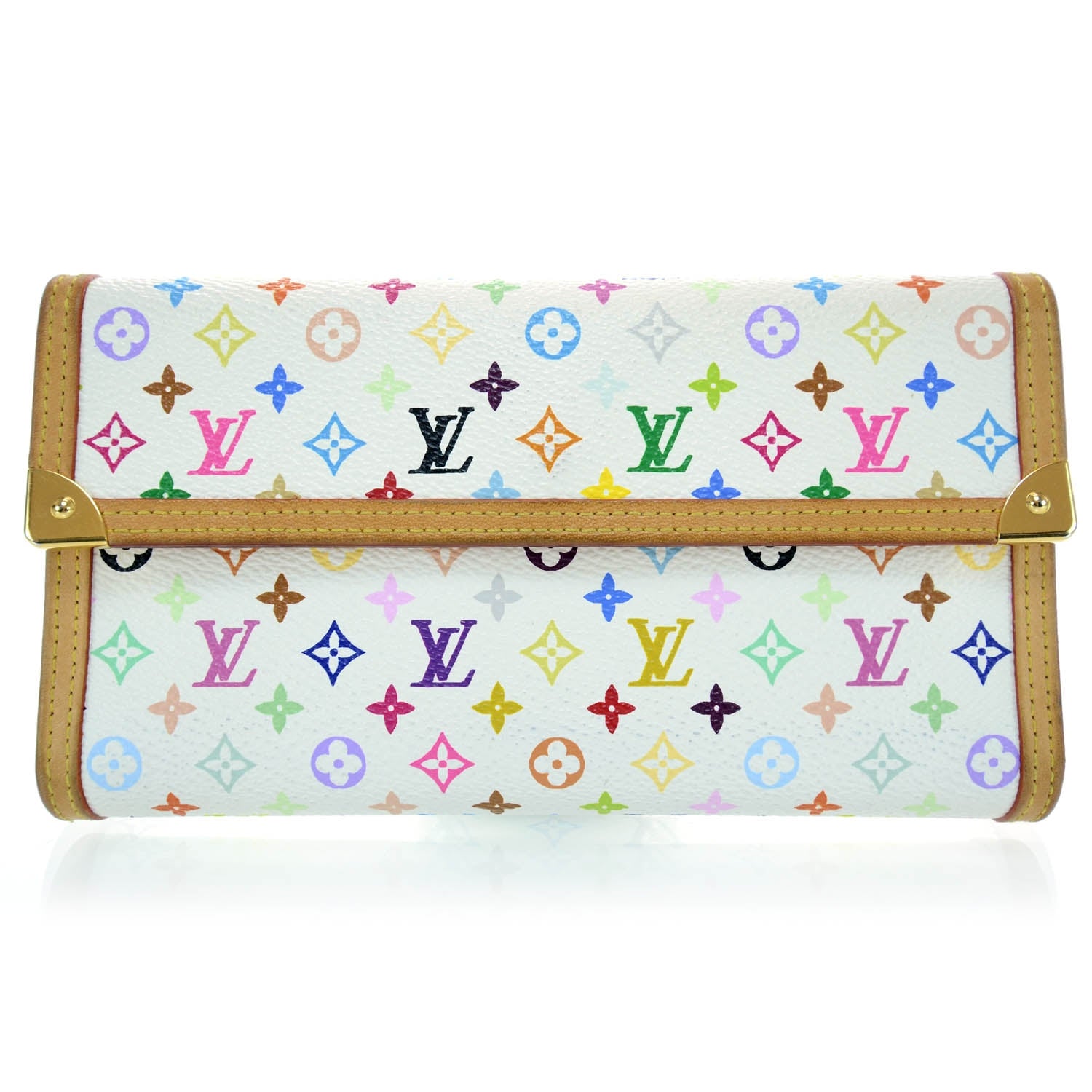 Louis Vuitton Monogram Multicolor Porte Tresor International Wallet White 1 of 8