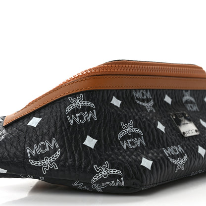 MCM Visetos Small Fusten Belt Bag Black Cognac 9 of 12