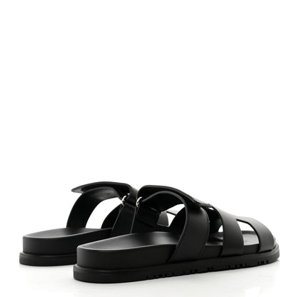 Hermes Calfskin Womens Chypre Sandals 38 Black 4 of 9