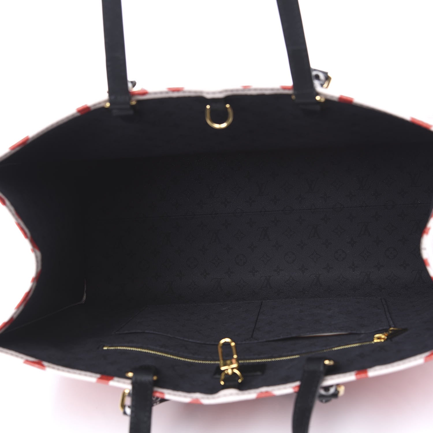 Louis Vuitton Monogram Giant Crafty Onthego GM Creme Rouge Black 4 of 8
