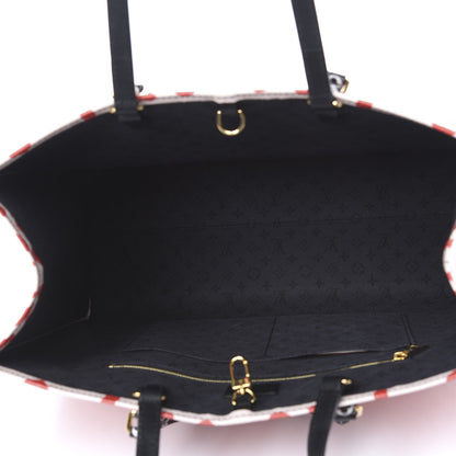 Louis Vuitton Monogram Giant Crafty Onthego GM Creme Rouge Black 4 of 8