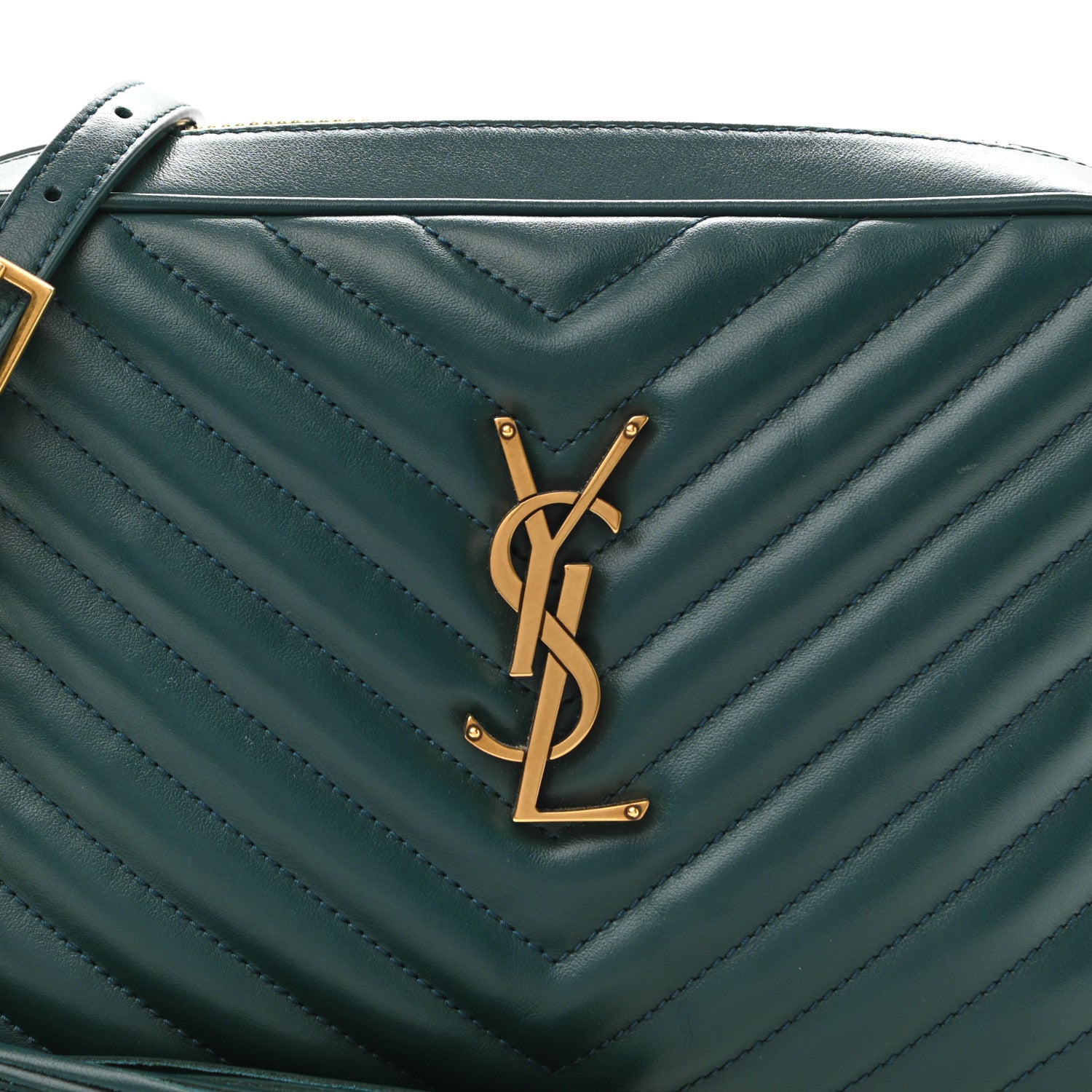 Saint Laurent Calfskin Matelasse Monogram Lou Camera Bag Sea Turquoise 8 of 10