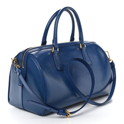 Prada Saffiano Vernice Bauletto Azzurro 3 of 9