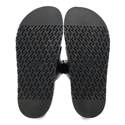 Hermes Calfskin Womens Chypre Sandals 37 Black 6 of 10