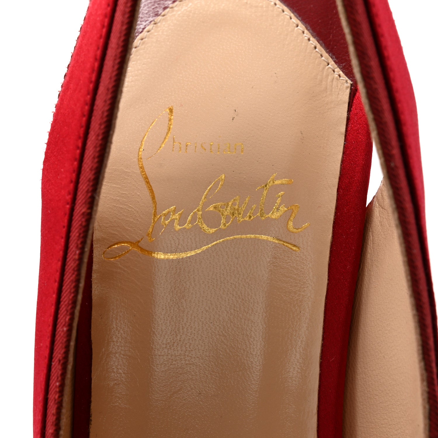 Christian Louboutin Crepe Satin Nooka 100 Pumps 39 Red 6 of 9