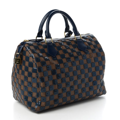 Louis Vuitton Damier Paillettes Speedy 30 Blue 3 of 11