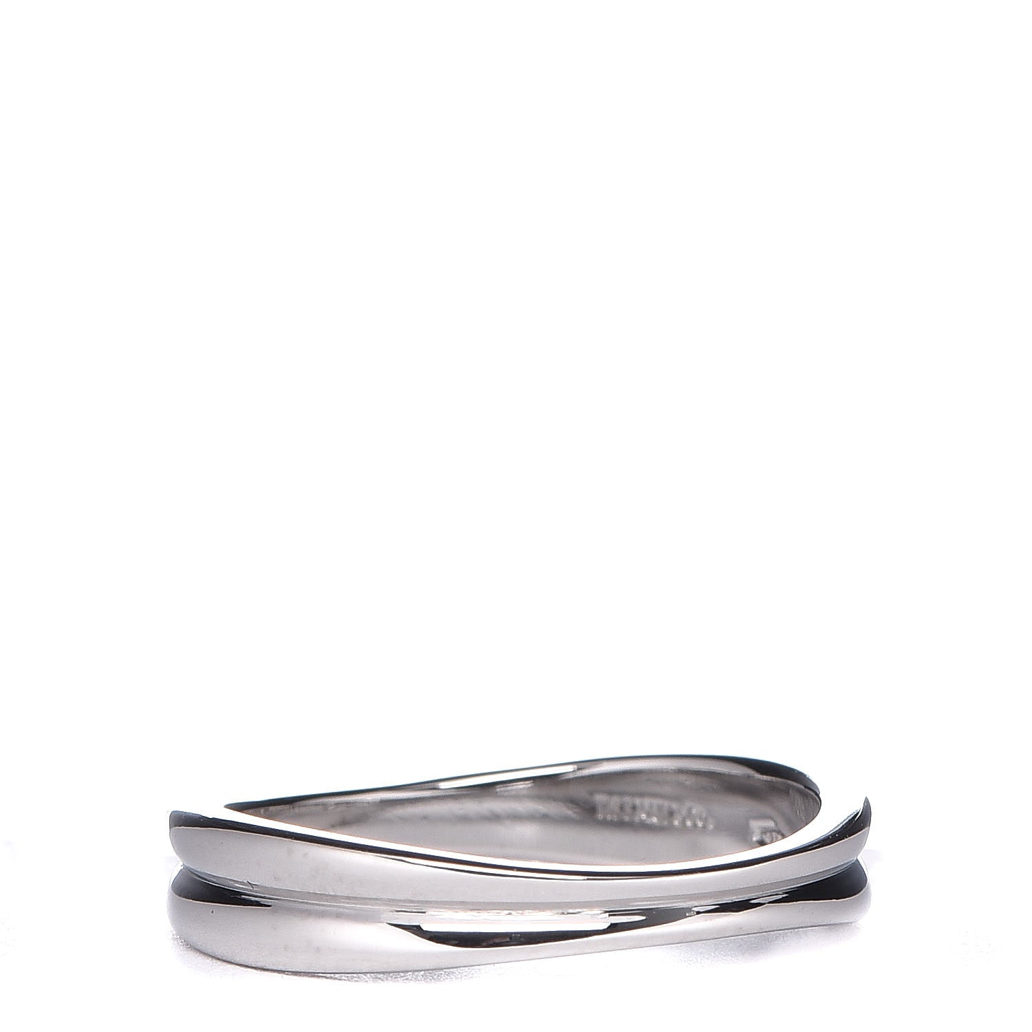 Tiffany 18K White Gold 3.5mm Wave Band Ring 49 5 3 of 4