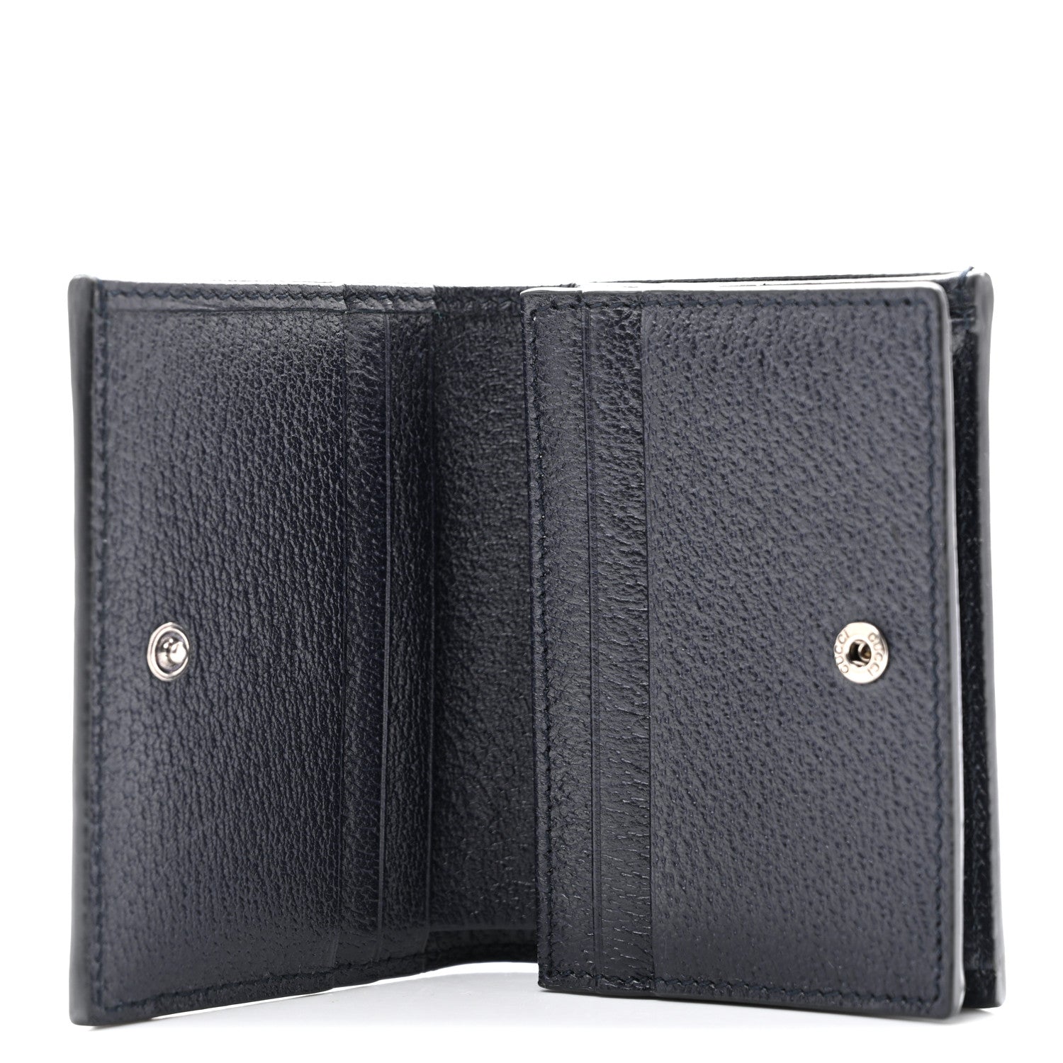 Gucci GG Supreme Monogram Textured Dollar Calfskin Web Ophidia Card Case Beige Blue 5 of 8