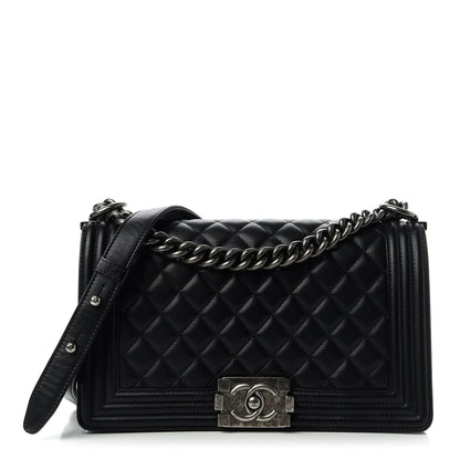Chanel Lambskin Quilted Medium Boy Flap Black 1 of 10