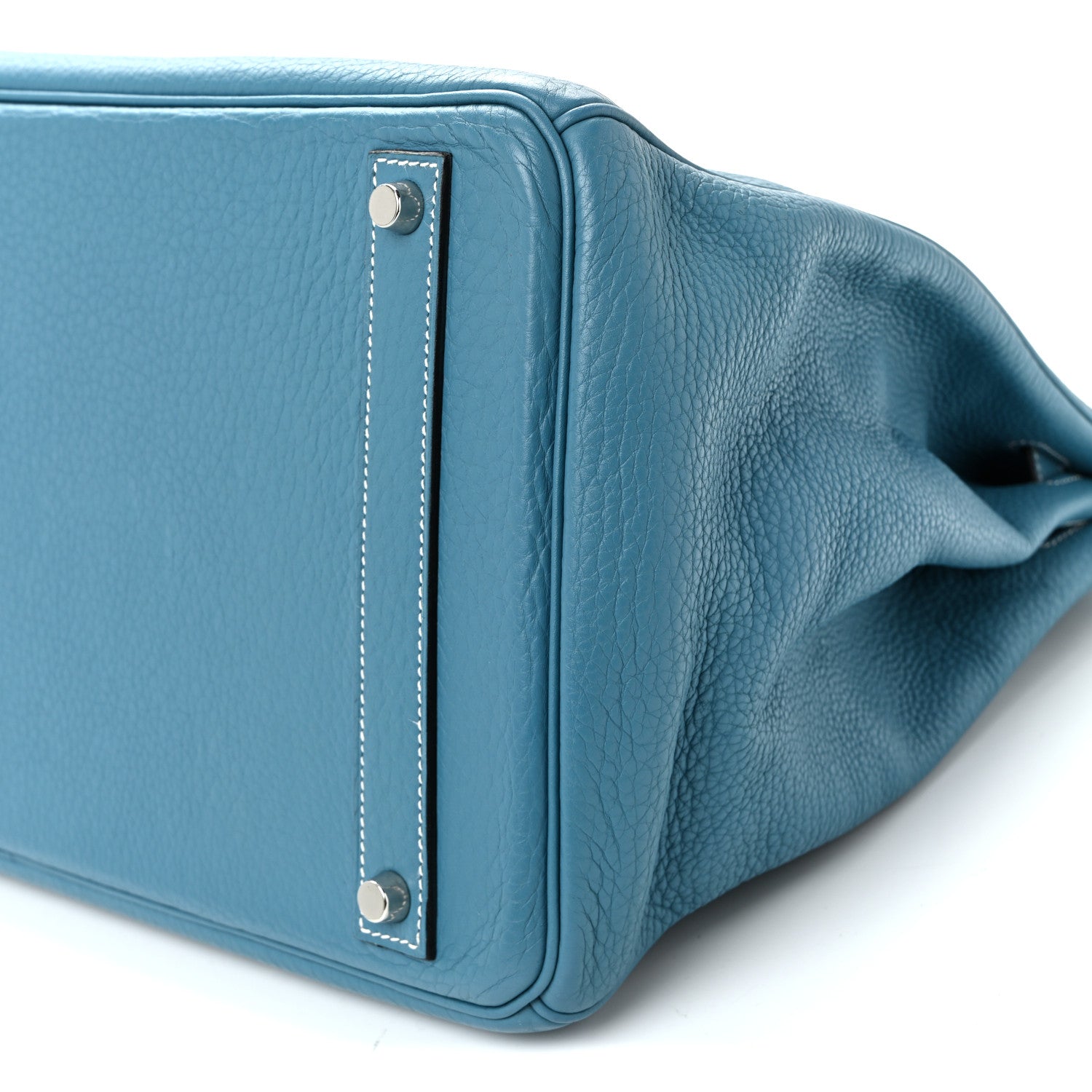 Hermes Taurillon Clemence Birkin 40 Blue Jean 10 of 12