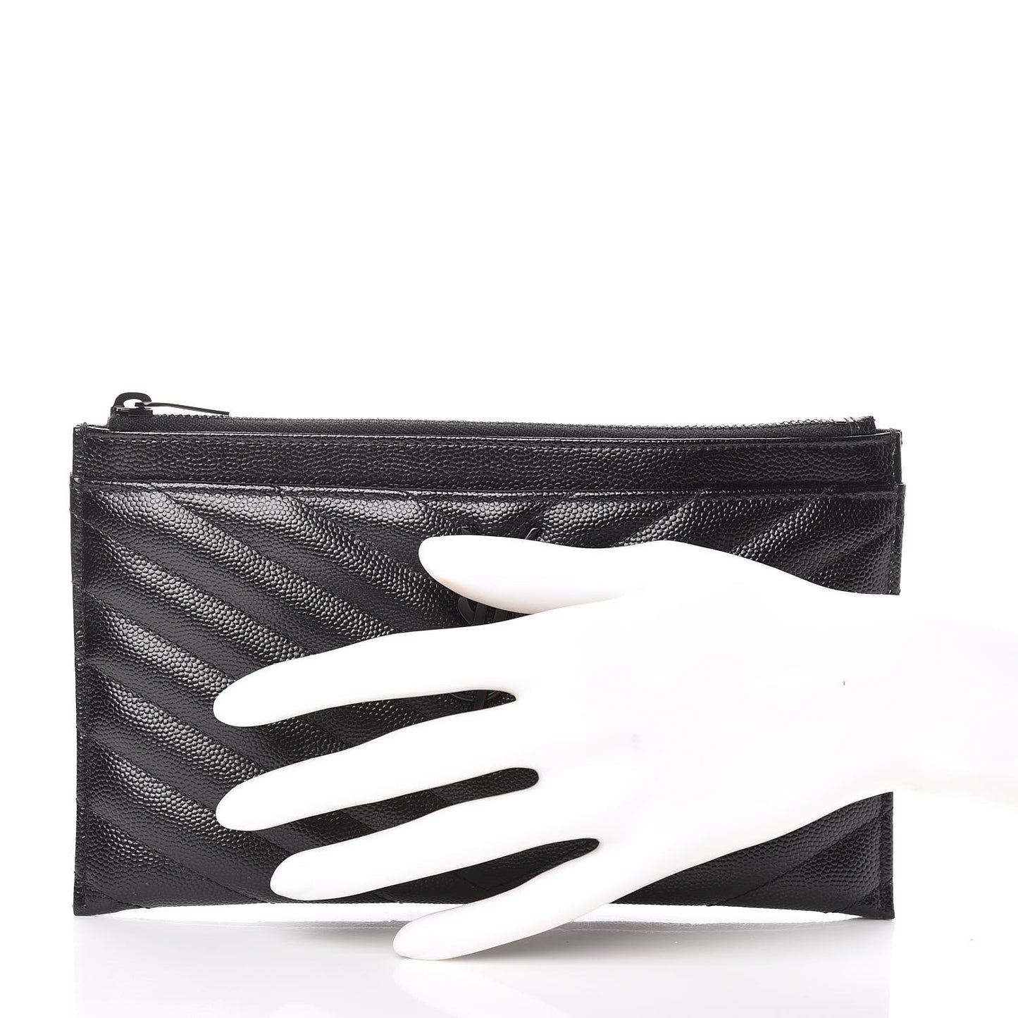 Grain De Poudre Chevron Monogram Bill Pouch Black