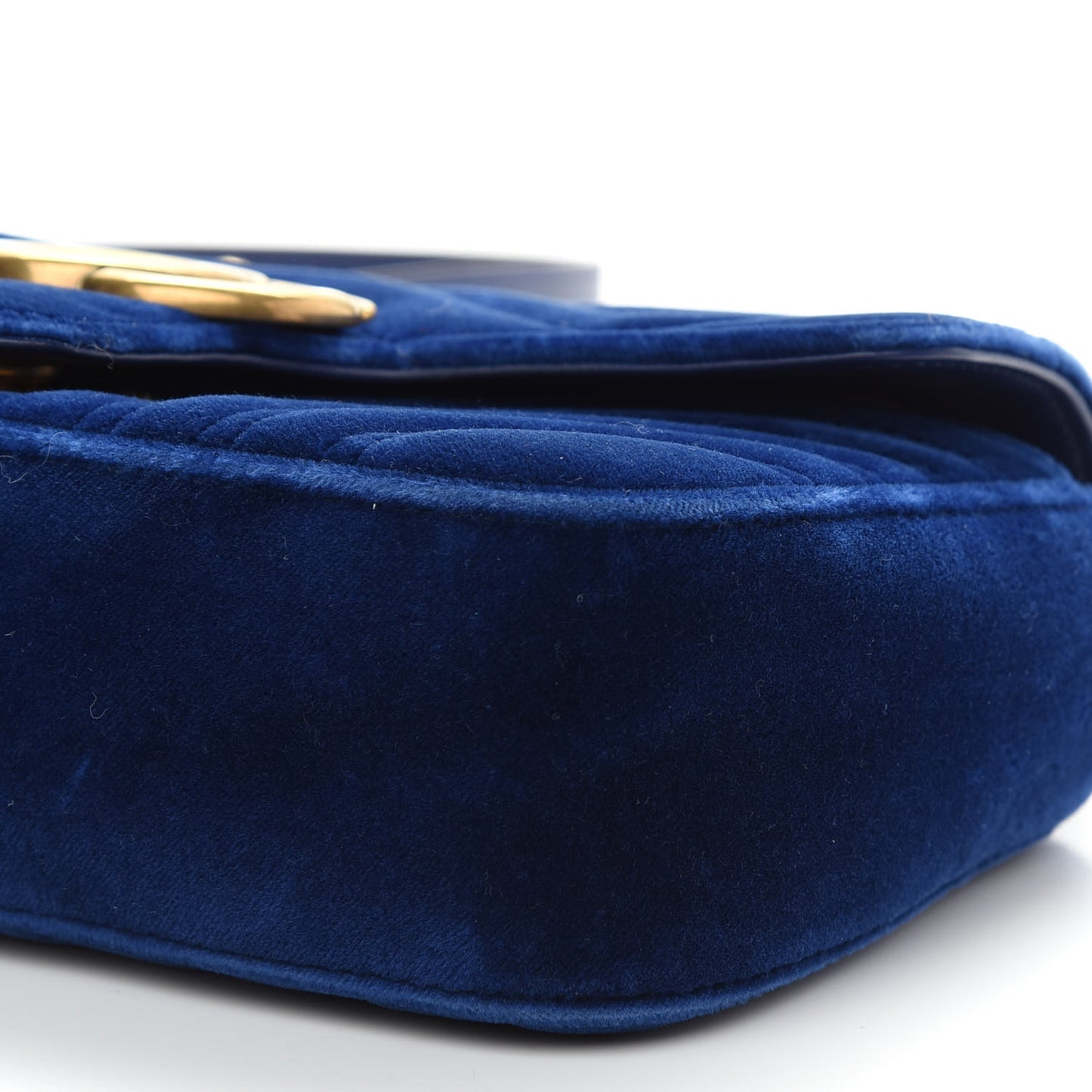 Velvet Matelasse Mini GG Marmont Shoulder Bag Cobalt Blue