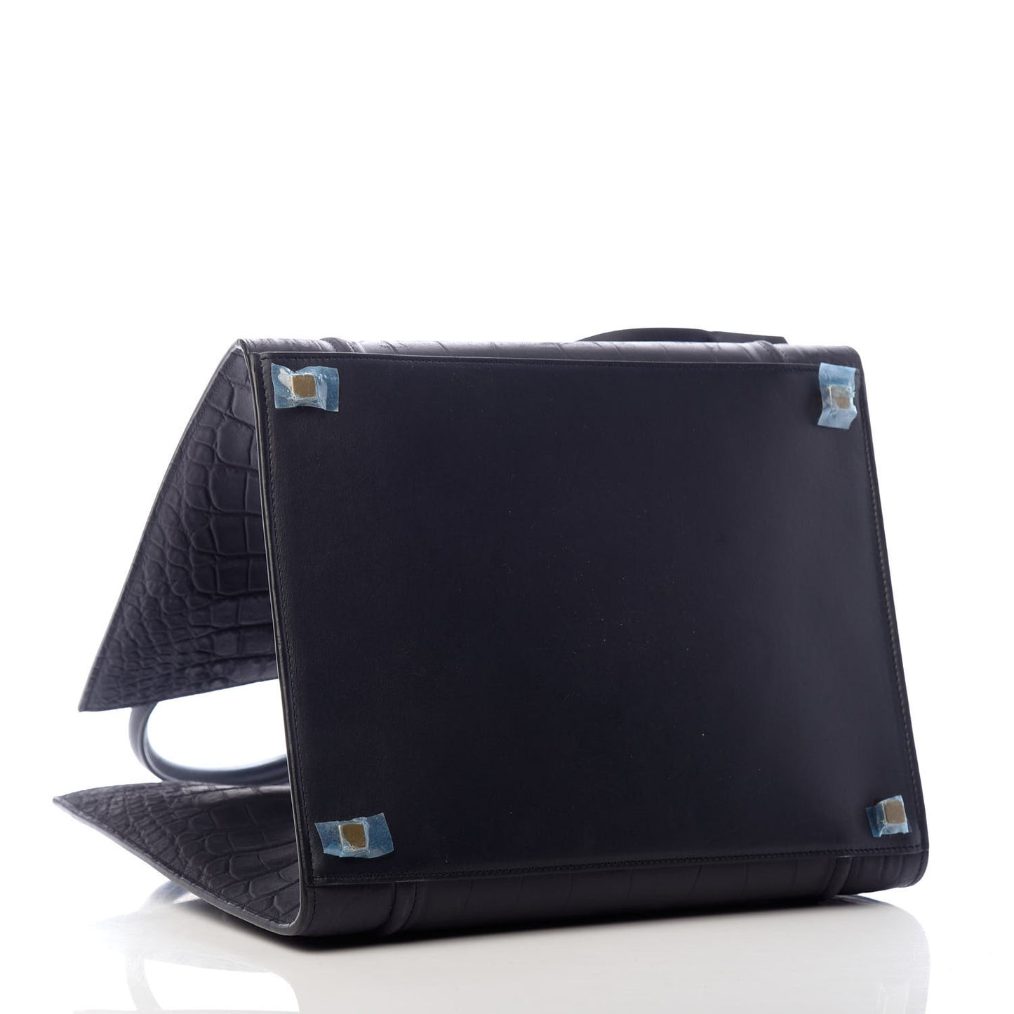 Crocodile Embossed Nubuck Medium Phantom Luggage Navy Blue