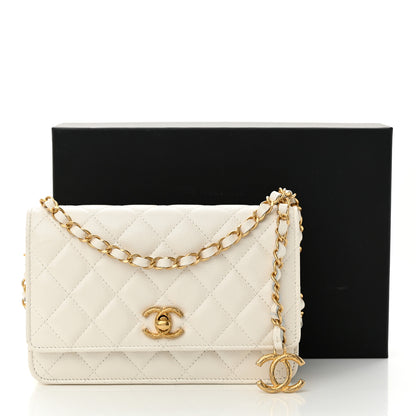 Chanel Pearly Caviar Quilted Fit For You Wallet On Chain WOC White 12 of 12