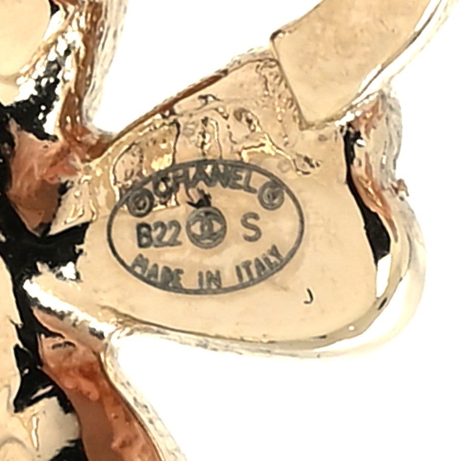 Crystal Shamrock CC Heart Earrings Gold