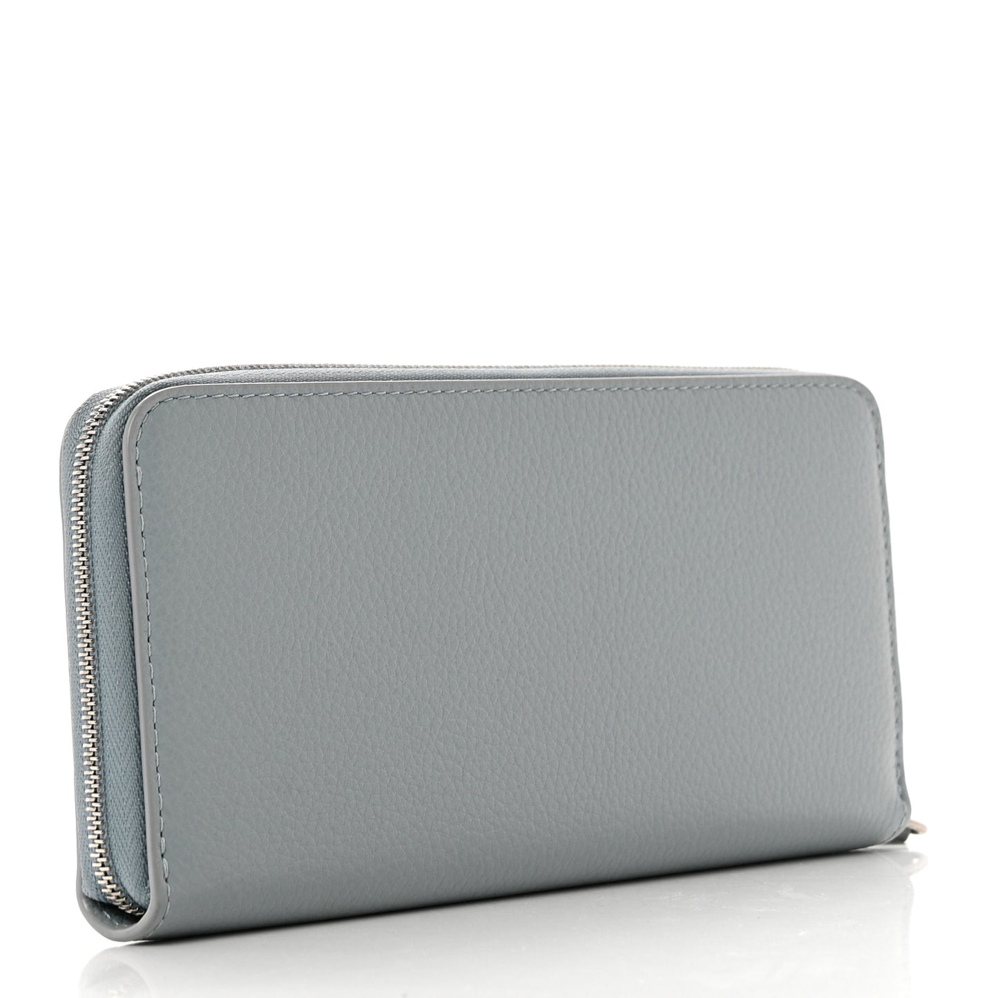 Micro Classic Grain Plaque 8 Credit Card Zip Wallet Cloud