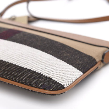 Burberry Mega Check Peyton Crossbody Clutch Bag Saddle Brown 10 of 11