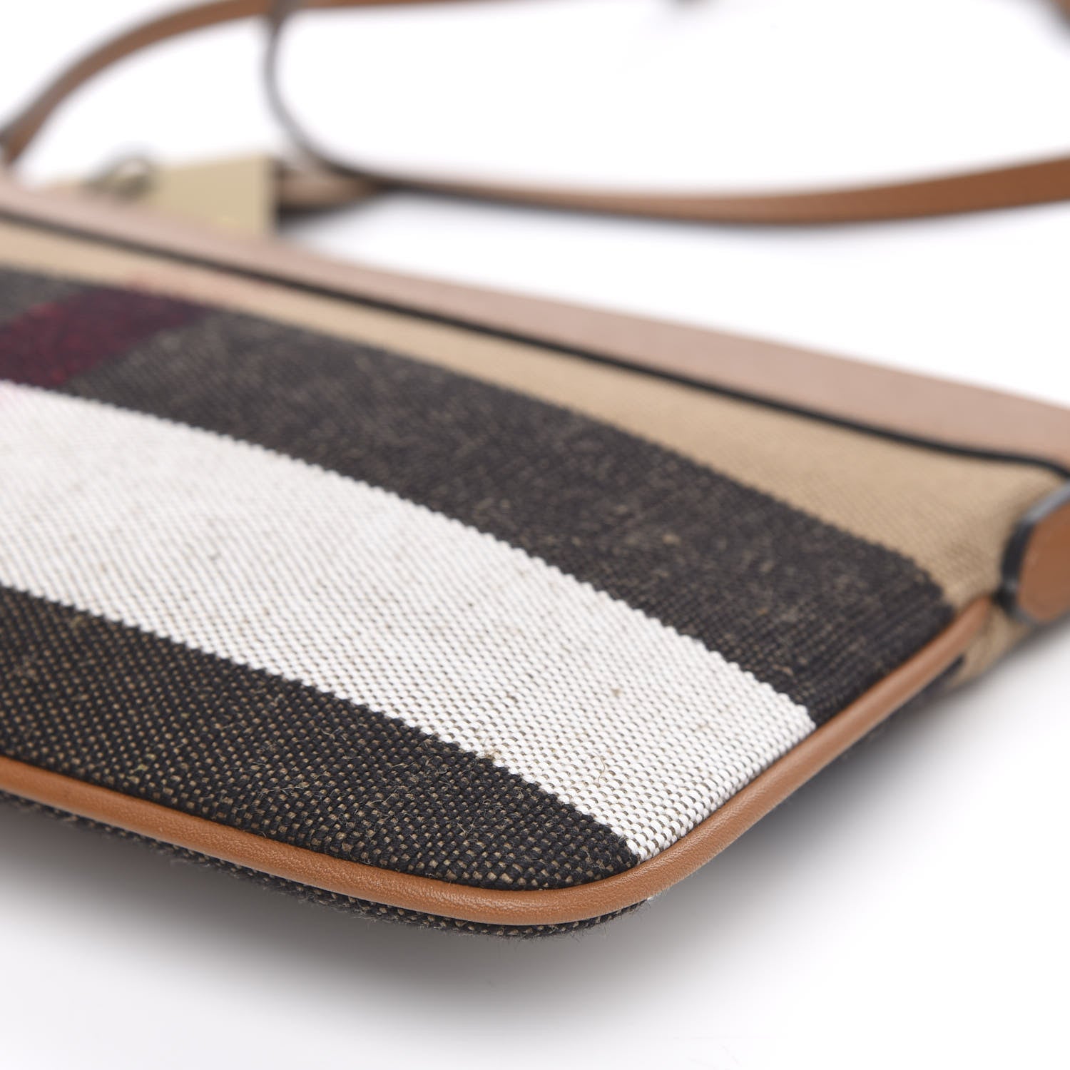Burberry Mega Check Peyton Crossbody Clutch Bag Saddle Brown 10 of 11