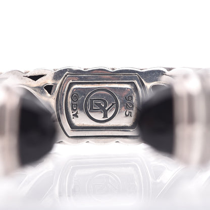 David Yurman Sterling Silver Black Onyx 15mm Sculpted Cable Bracelet 4 of 5