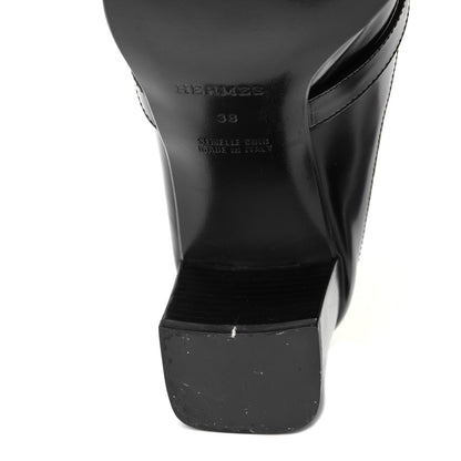 Hermes Goatskin Blossom Mules 38 Black 9 of 11