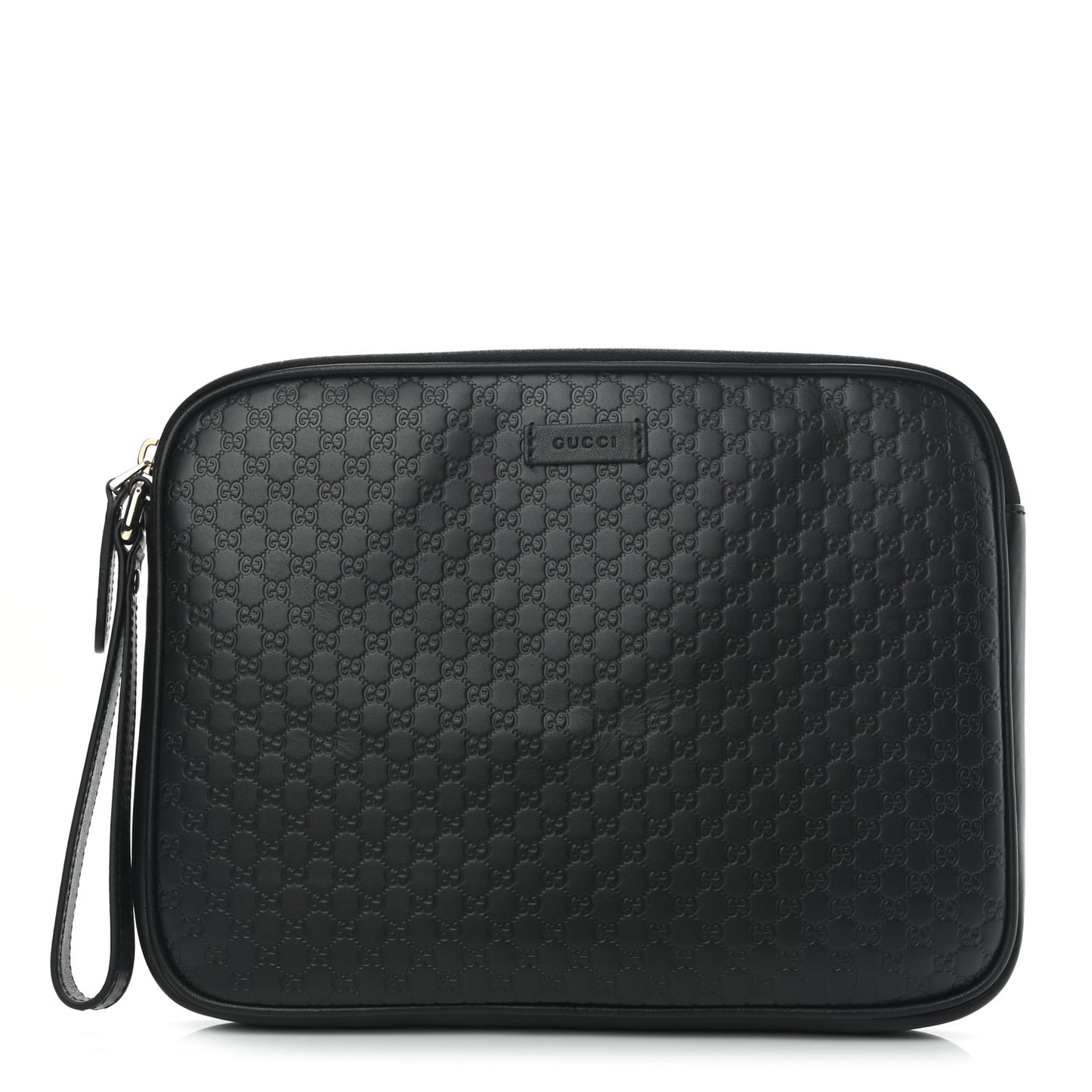 Microguccissima GG Wristlet Pouch Black