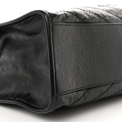 Saint Laurent Crinkled Calfskin Matelasse Monogram Large Niki Shopper Tote Black 9 of 17