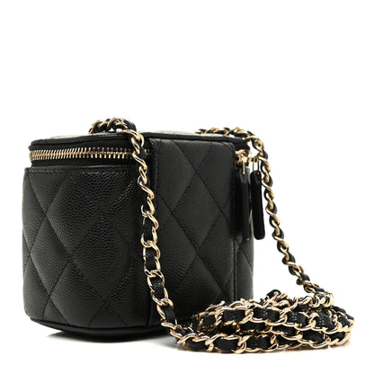Chanel Caviar Quilted Mini Vanity Case With Chain Black 3 of 10