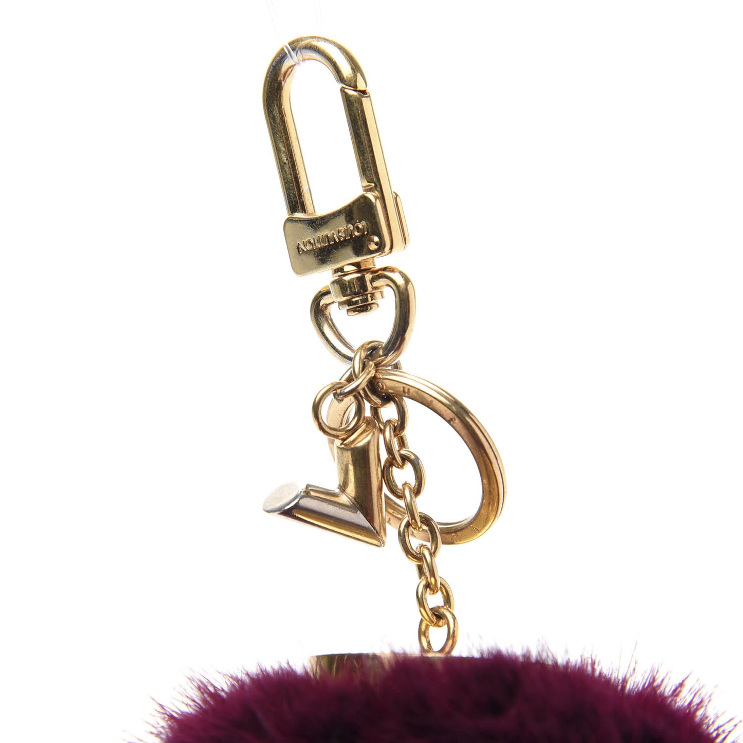 Mink Fur Bubble Duo Bag Charm Violet Pink