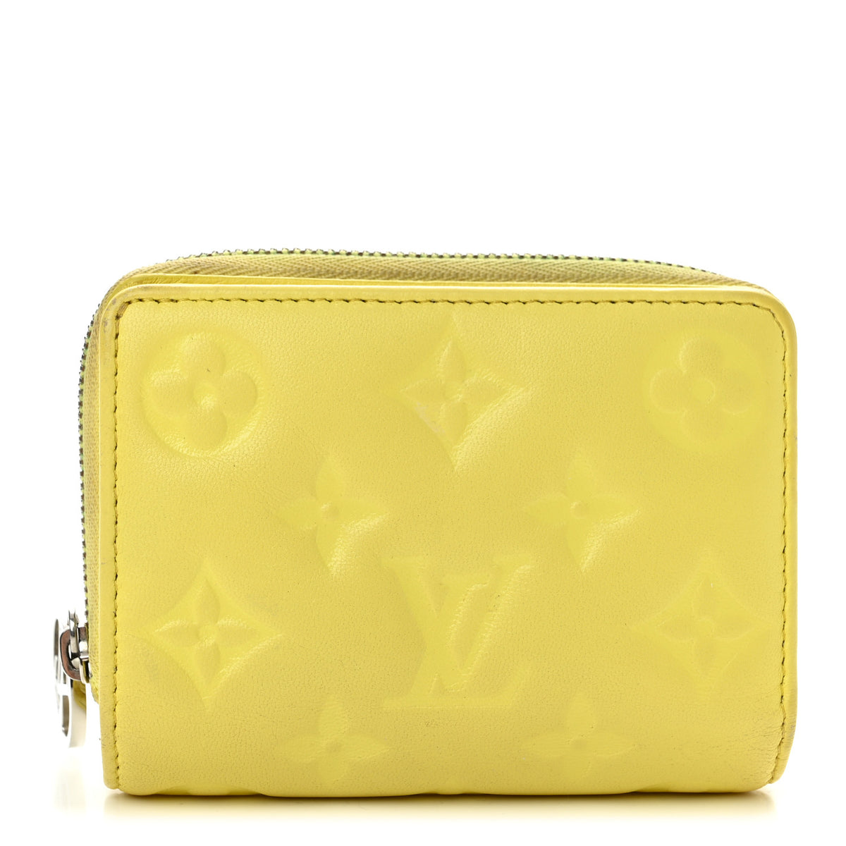 Lambskin Embossed Monogram Lou Coussin Wallet Yellow