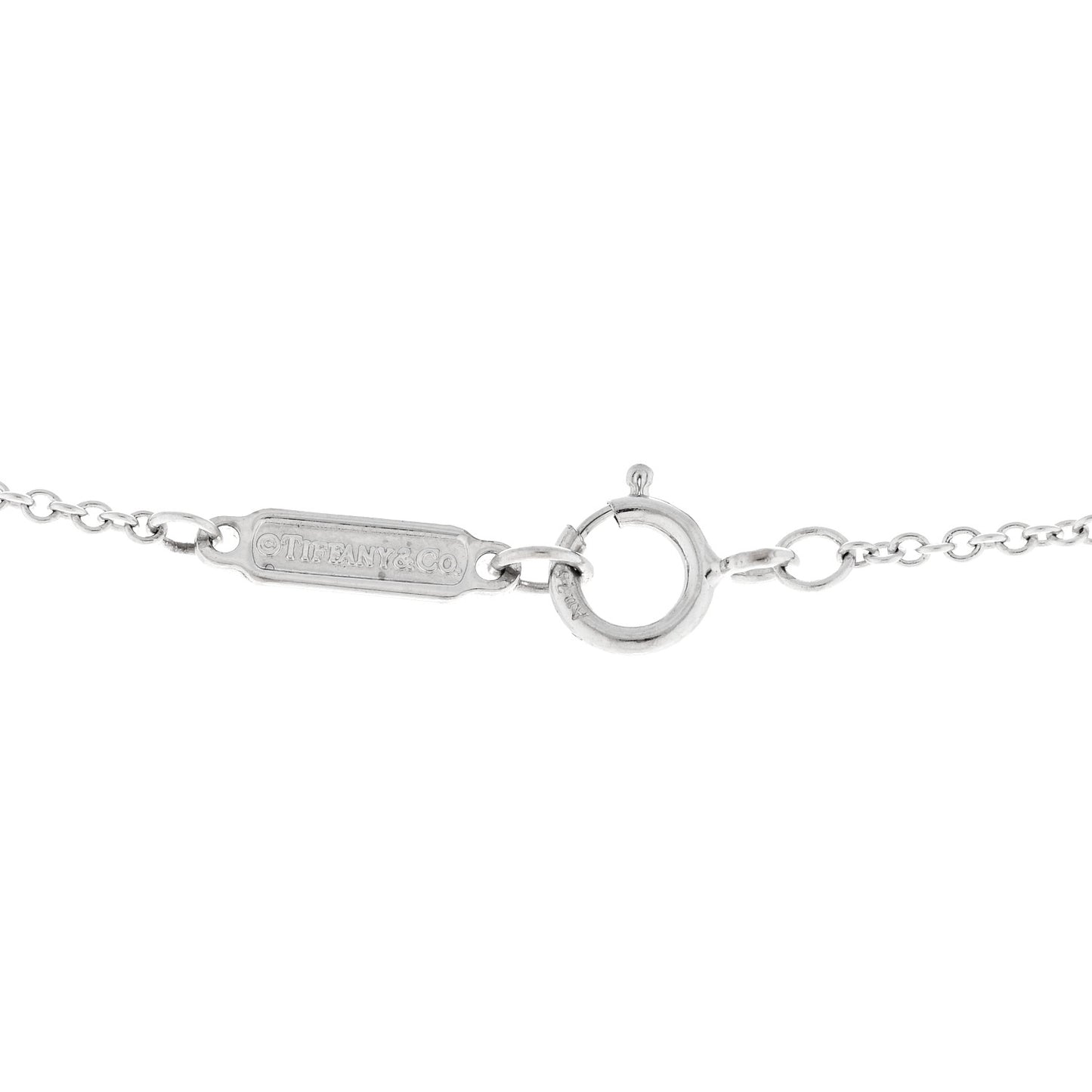 18K White Gold Diamond Small T Smile Pendant Necklace