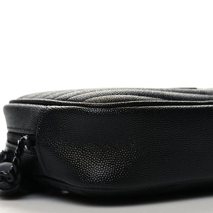 Saint Laurent Grain De Poudre Matelasse Monochrome Monogram Mini Lou Camera Bag Black 9 of 10