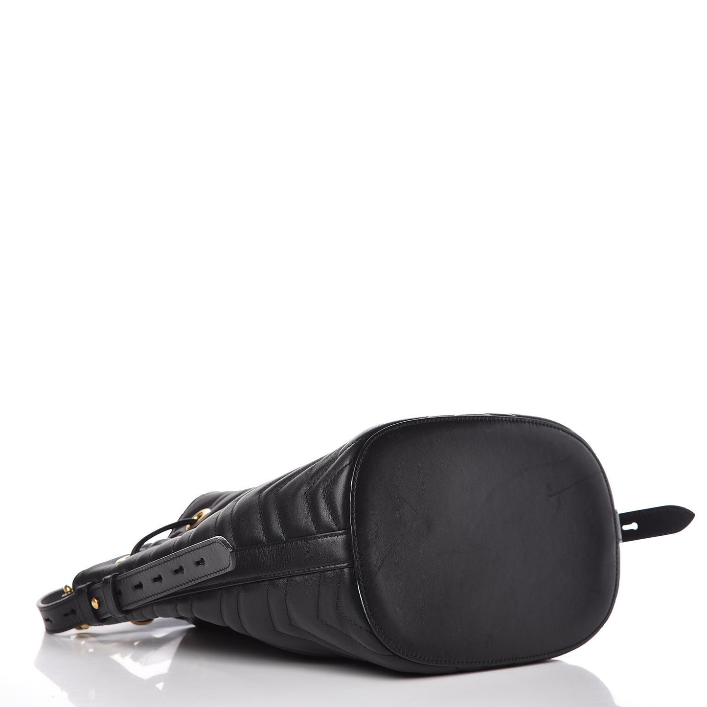 Calfskin Matelasse Sylvie Web GG Marmont Bucket Bag Black