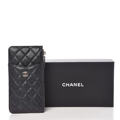 Chanel Iridescent Caviar Quilted Classic Flat Wallet Pouch Black 8 of 8