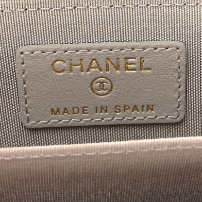 Chanel Caviar Quilted Boy Zip Around Coin Purse Wallet Grey 6 of 8