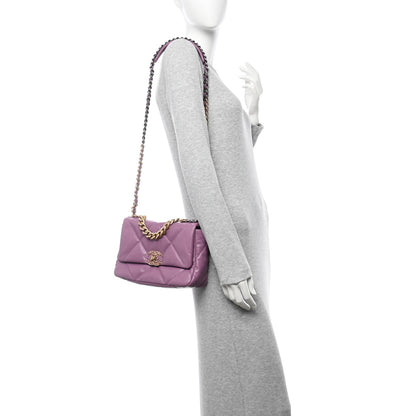 Chanel Goatskin Quilted Medium Chanel 19 Flap Violet Purple 2 of 11