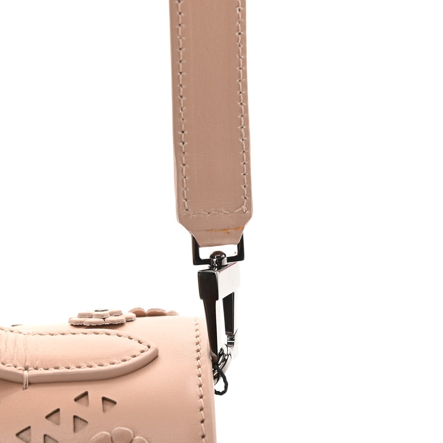 Calfskin Laser Cut Studded Medium Franca Crossbody Sable