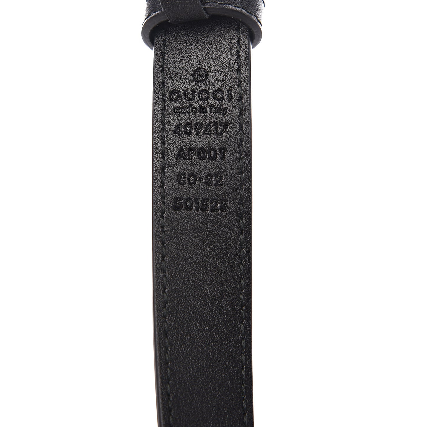Calfskin Double G 20mm Belt 80 32 Black
