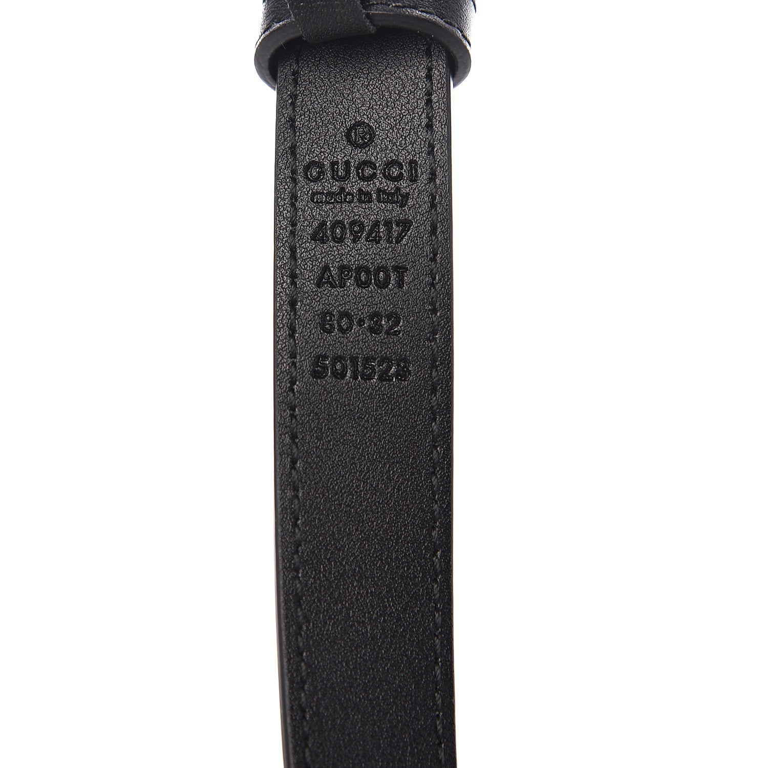 Gucci Calfskin Double G 20mm Belt 80 32 Black 3 of 5