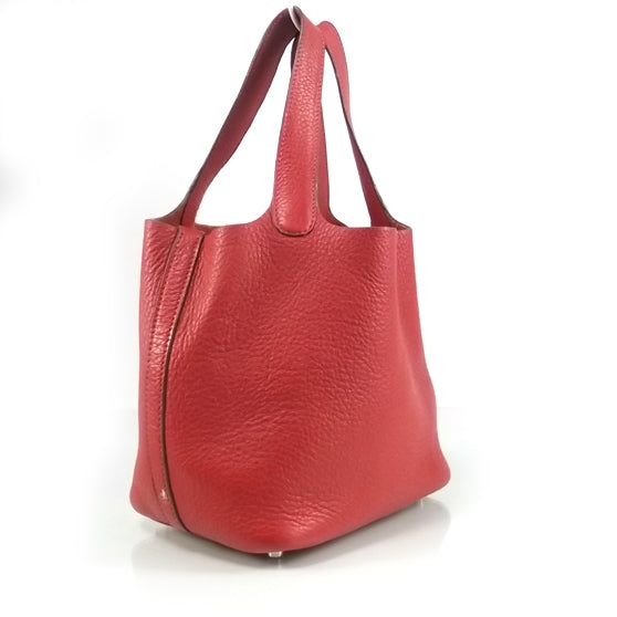 Hermes Taurillon Clemence Picotin PM Rouge Garance 3 of 9