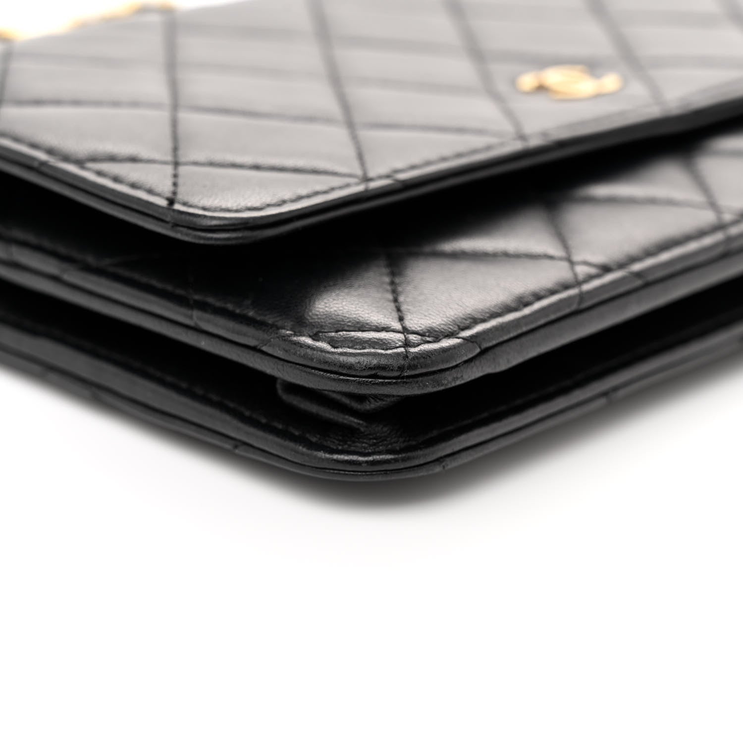 Chanel Lambskin Quilted Wallet On Chain WOC Black 9 of 15