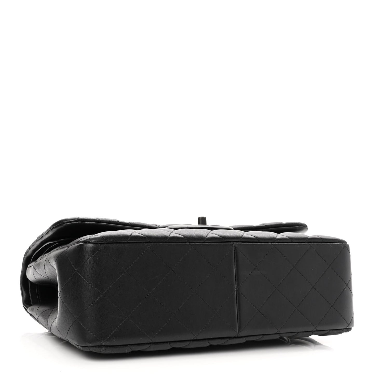 Lambskin Quilted Jumbo Double Flap So Black