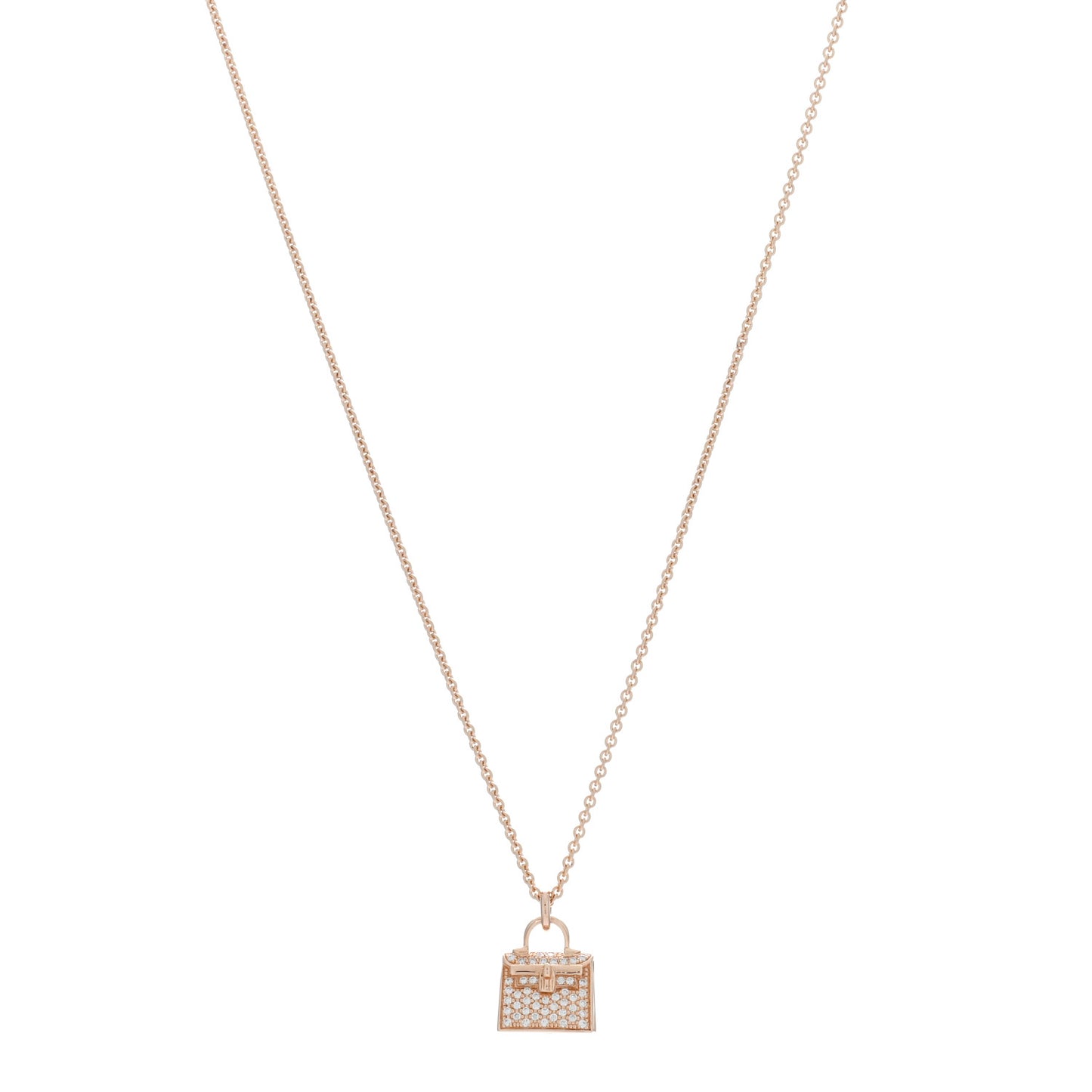 18K Rose Gold Diamond Kelly Amulettes Pendant Necklace