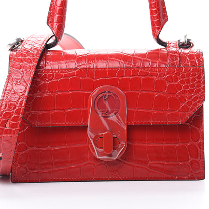 Christian Louboutin Crocodile Embossed Calfskin Small Elisa Top Handle Bag Loubi 8 of 10